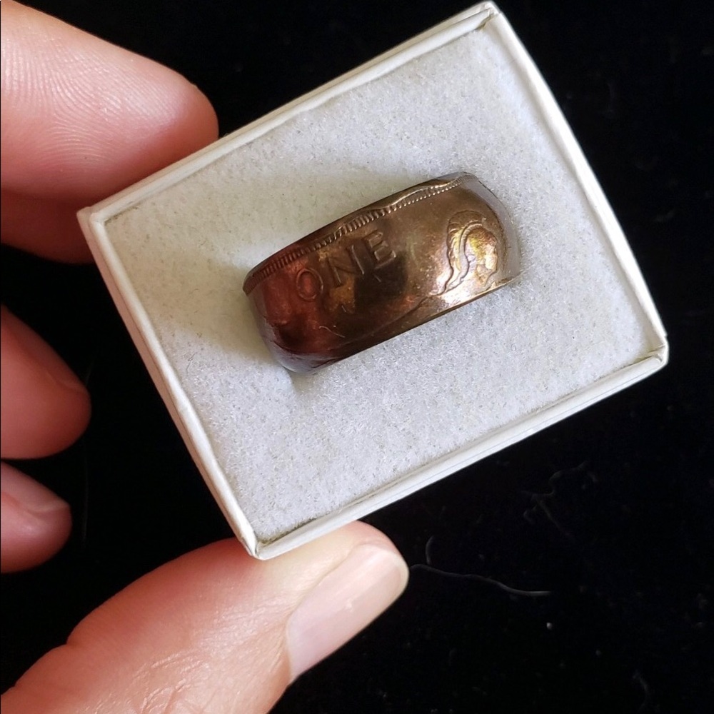 Handcrafted Coin Ring | British One Penny 1937